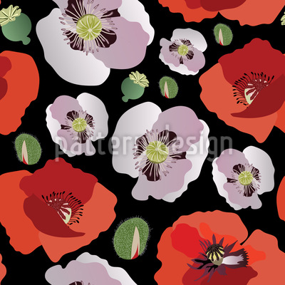 Papaveri in fiore disegni vettoriali senza cuciture