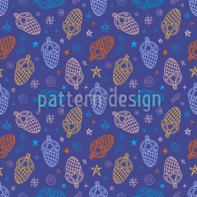 Encantadora variedad de caprichosas piñas Estampado Vectorial Sin Costura