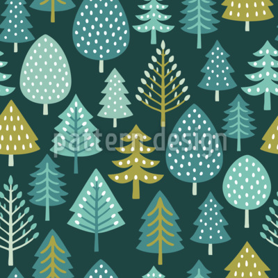Magia del bosque escandinavo Estampado Vectorial Sin Costura