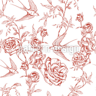 Elegant blommig och fågel illustration Sömlös vektormönsterdesign