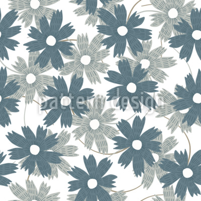 Muted Floral Elegance Seamless Vector Pattern Design