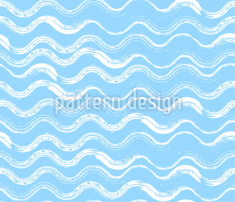 Pinceau à encre Textured Waves Motif Vectoriel Sans Couture
