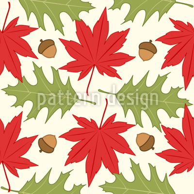 Hojas de arce que caen en otoño Estampado Vectorial Sin Costura