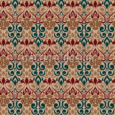Prydnadsblommande Sömlös vektormönsterdesign