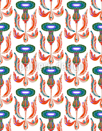 Fleurs flamboyantes Motif Vectoriel Sans Couture