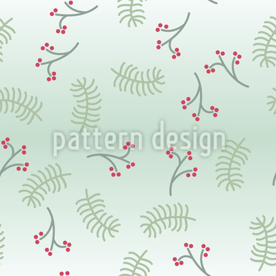 Christmas plant swirl Seamless Vector Pattern Design