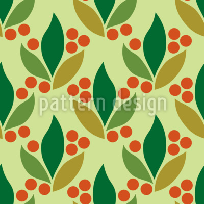 Folhas e frutos estilizados Design de padrão vetorial sem costura
