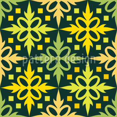 Elegante Symmetrie im geometrischen Blumendesign Nahtloses Vektormuster