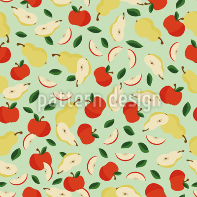 Fiesta de manzana y pera Estampado Vectorial Sin Costura