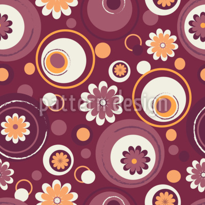 Stylized Daisy Collage Seamless Vector Pattern Design