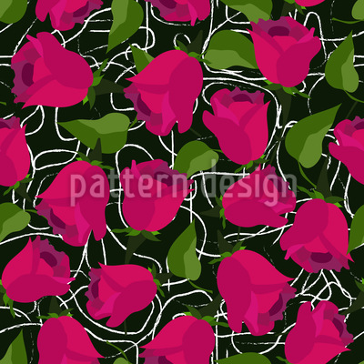 Rosas conectadas Estampado Vectorial Sin Costura