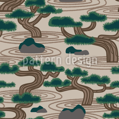 Ritmo de Zen Garden Estampado Vectorial Sin Costura