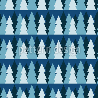 Árboles de papel maché cubiertos de nieve Estampado Vectorial Sin Costura