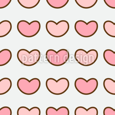 Filas de corazón Estampado Vectorial Sin Costura