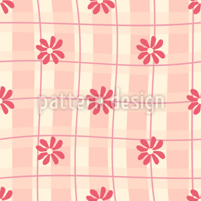 Süßes Gingham-Blumenmuster Nahtloses Vektormuster
