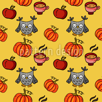 Otoño caprichoso Estampado Vectorial Sin Costura