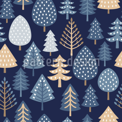 Forêt magique scandinave Motif Vectoriel Sans Couture