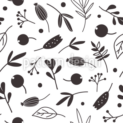 Piante Doodle autunnali disegni vettoriali senza cuciture