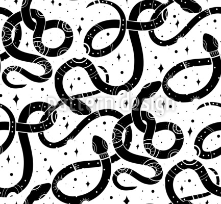 Serpientes enredadas Estampado Vectorial Sin Costura