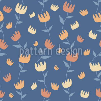 Sendero floral caprichoso Estampado Vectorial Sin Costura