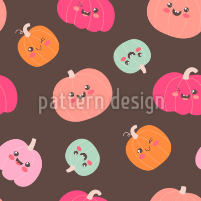Lindas calabazas de otoño Estampado Vectorial Sin Costura