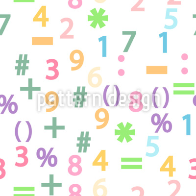 Números coloridos y símbolos matemáticos Estampado Vectorial Sin Costura