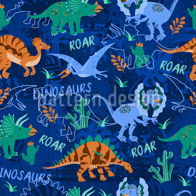 Aventura prehistórica Estampado Vectorial Sin Costura