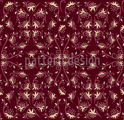 Autumnal Vine Kaleidoscope Seamless Vector Pattern Design