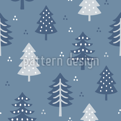 Bosque de pinos escandinavos Estampado Vectorial Sin Costura