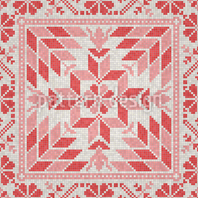 Intrincado mosaico de flores geométricas Estampado Vectorial Sin Costura