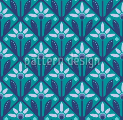 Flor de los años sesenta Estampado Vectorial Sin Costura