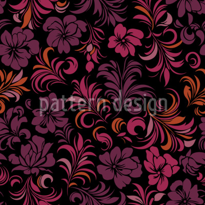 Florecimiento oscuro Estampado Vectorial Sin Costura Florecimiento oscuro Estampado Vectorial Sin Costura