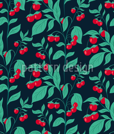 Plantas de tomate cherry Estampado Vectorial Sin Costura