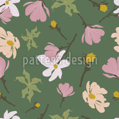 Flores românticas vintage Design de padrão vetorial sem costura Flores românticas vintage Design de padrão vetorial sem costura