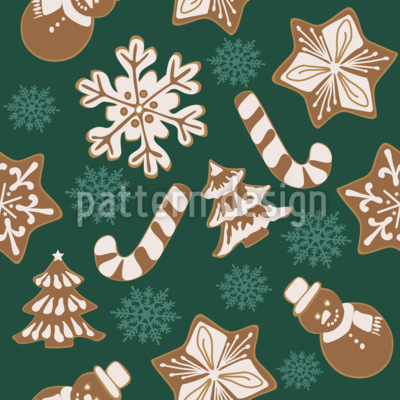 Galletas navideñas invernales Estampado Vectorial Sin Costura Galletas navideñas invernales Estampado Vectorial Sin Costura