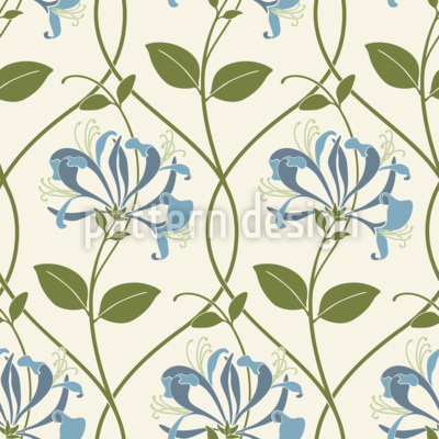 Ogee Honeysuckles Saumaton vektorikuvion suunnittelu