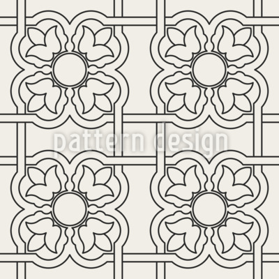 Azulejo floral tradicional marroquí Estampado Vectorial Sin Costura