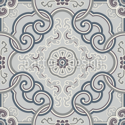 Hongo Qing Estampado Vectorial Sin Costura