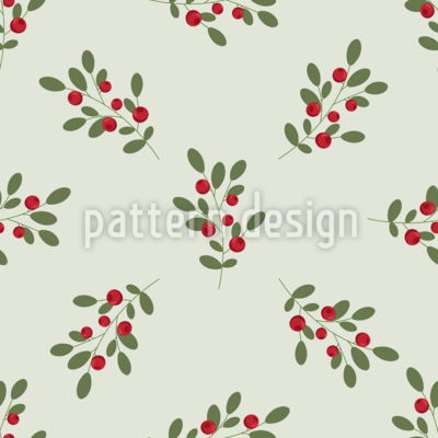 Beerenzweige und Bl&auml;tter Nahtloses Vektormuster