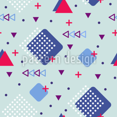 Geometría retro divertida Estampado Vectorial Sin Costura