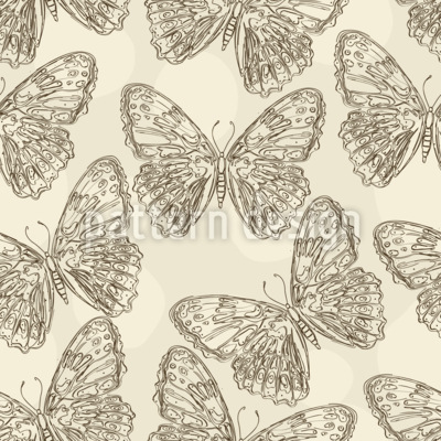 Elegante Schmetterlingsillustrationen in Monochrom Nahtloses Vektormuster