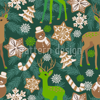 Adornos navideños Estampado Vectorial Sin Costura