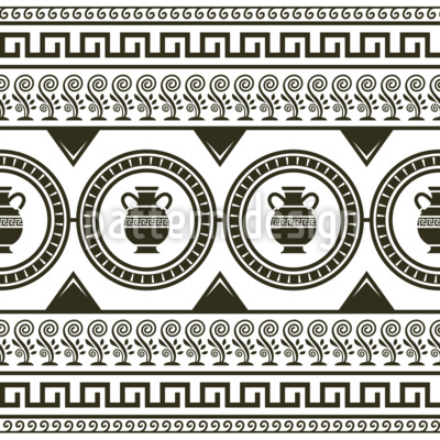 Altgriechische Amphoren Nahtloses Vektormuster