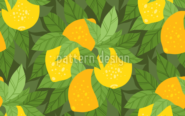 Cítricos maduros y sabrosos Estampado Vectorial Sin Costura