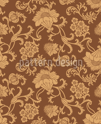 Florituras florales Estampado Vectorial Sin Costura