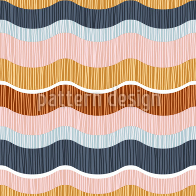 Ondulaciones y líneas retro Estampado Vectorial Sin Costura