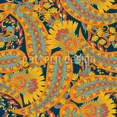 Lebendiges traditionelles Paisley Nahtloses Vektormuster