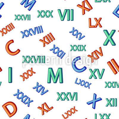 Römische Ziffer Nahtloses Vektormuster