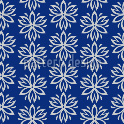 Flores plateadas Estampado Vectorial Sin Costura