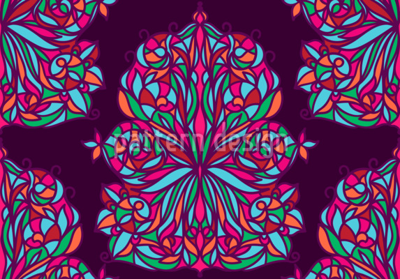 Målat glas damask Sömlös vektormönsterdesign